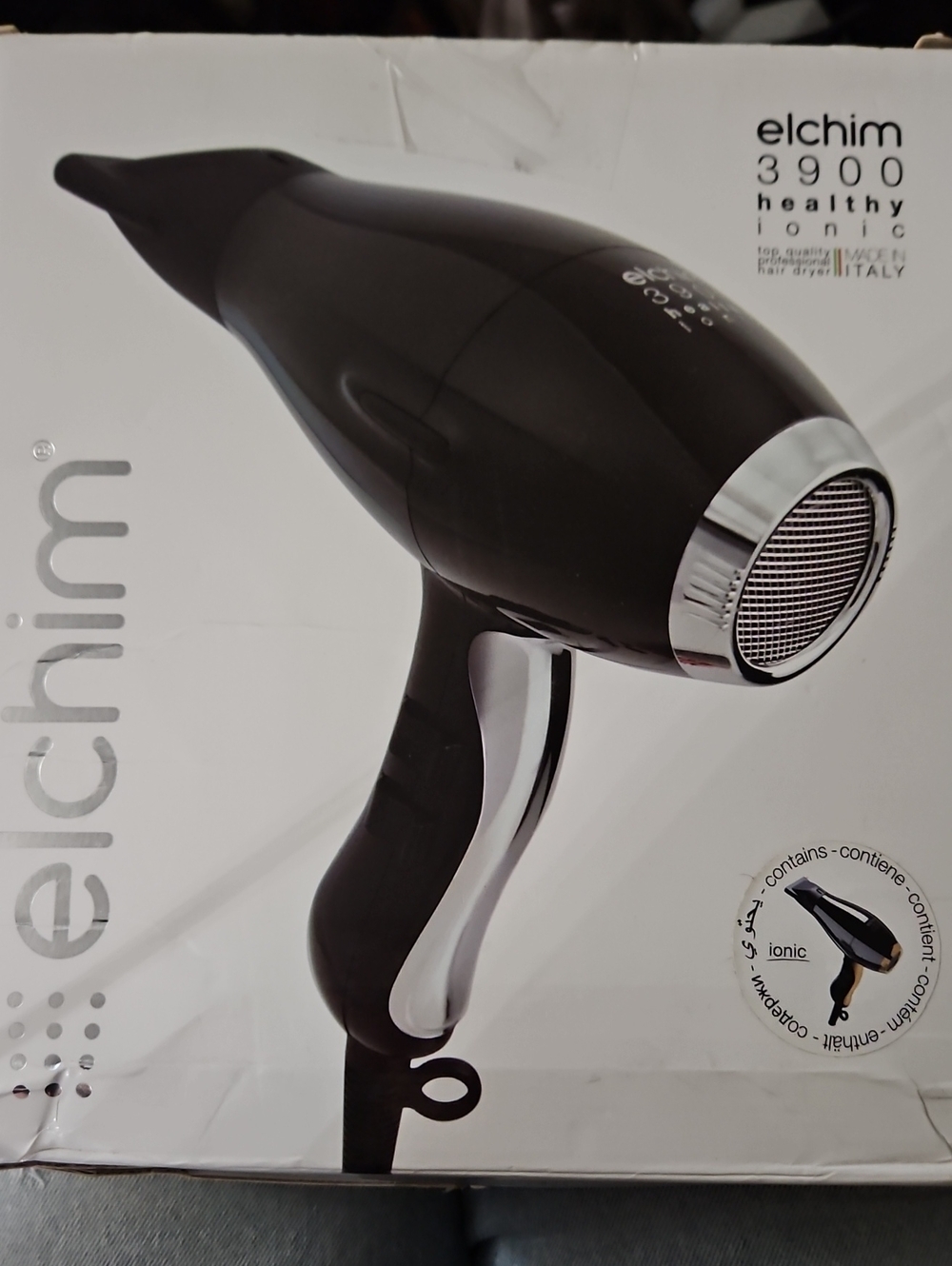 Elchim Milano 3900 Healthy Ionic Professional Hair Dryer — Black